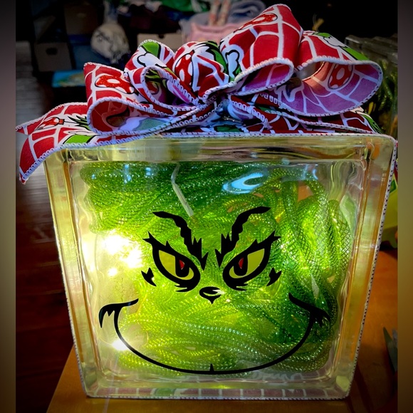 The grinch deco glass block - Picture 1 of 1